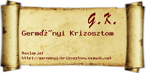 Germányi Krizosztom névjegykártya